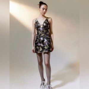 Urban Outfitters Cassie Mini Strappy Satin Dress